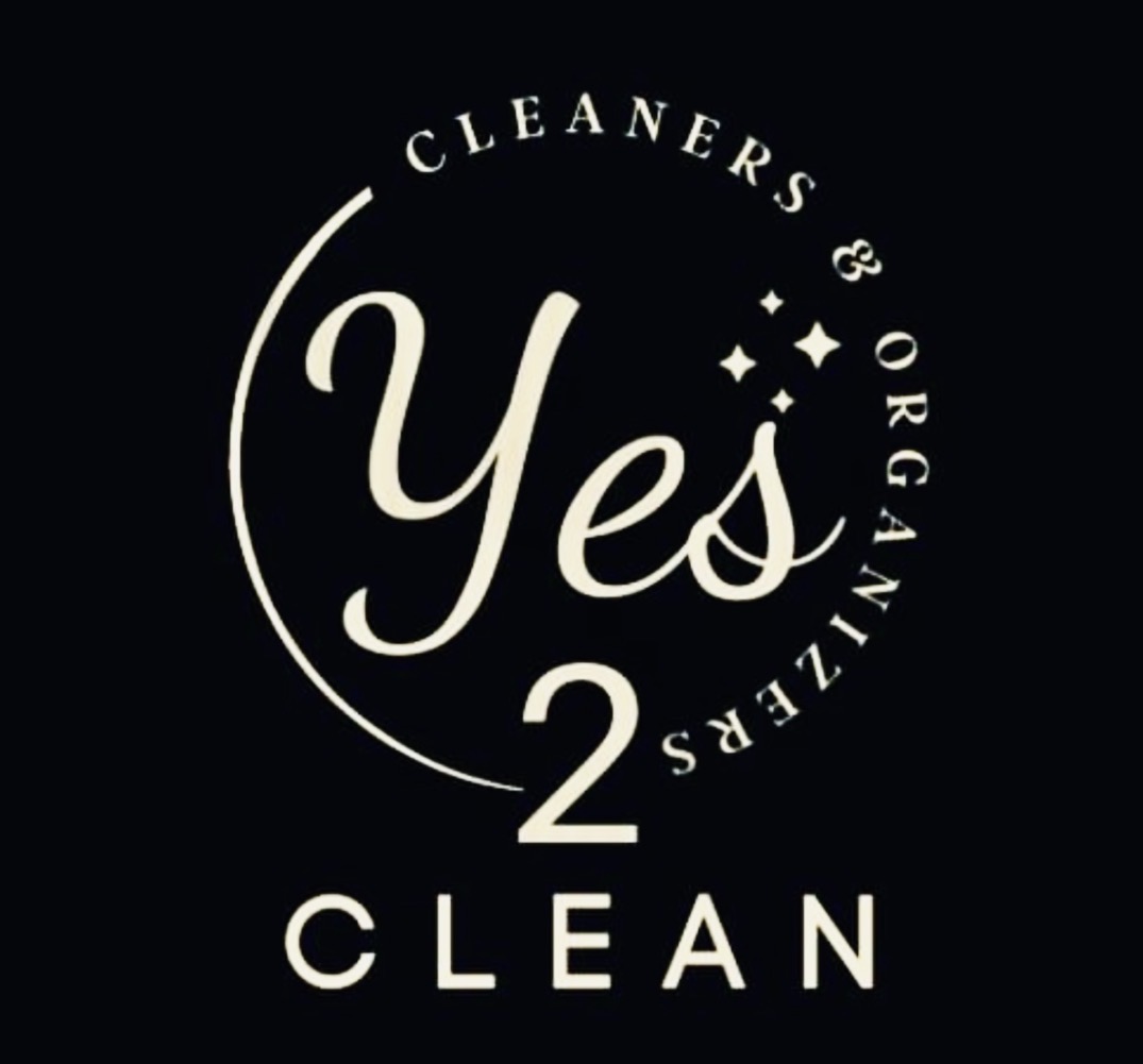 Logo with text 'Yes 2 Clean' and 'Cleaners & Organizers' on black background.