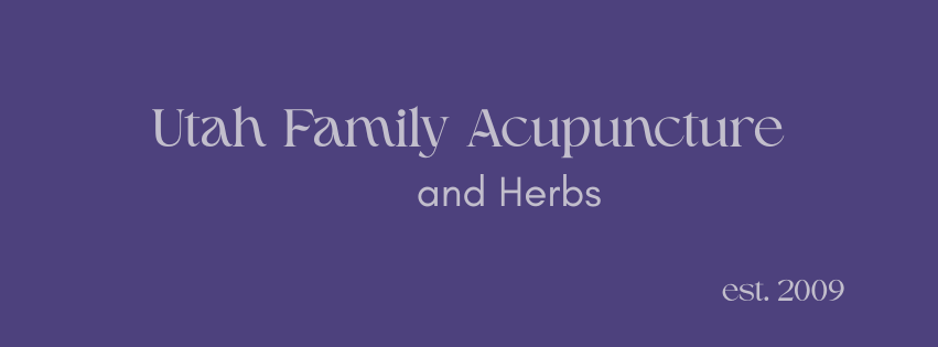 Purple background with white text reading 'Utah Family Acupuncture and Herbs, est. 2009'.